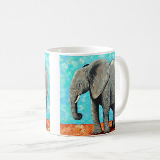 Caneca De Café Pintura de Elefante Bebê Grande 