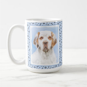Caneca De Café Pintura de Espanhol Clumber - Arte de Cachorro Ori