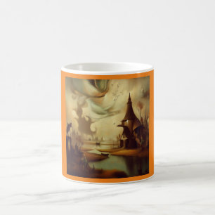 Caneca De Café Pintura de fantasia 3 - Paisagem medieval