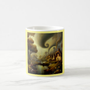 Caneca De Café Pintura de Fantasia 5 - Paisagem da Aldeia