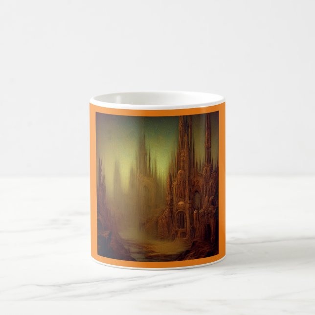 Caneca De Café Pintura de fantasia 9 - Cidade abandonada (Centro)