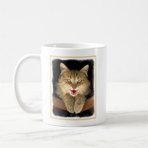 Caneca De Café Pintura de Gatos Loucos - Arte de Gato Original Bo