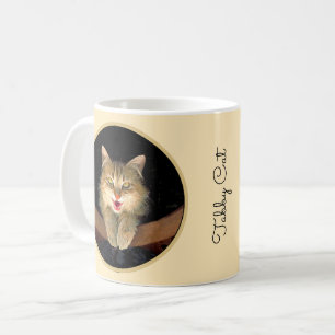 Caneca De Café Pintura de Gatos Loucos - Arte de Gato Original Bo