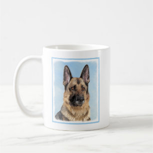 Caneca De Café Pintura de german shepherd - Arte de Cachorro Orig