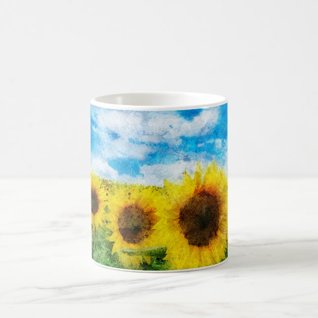Caneca De Café Pintura de girassóis (Centro)