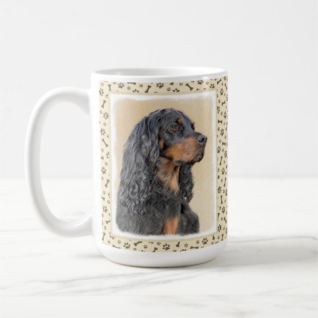 Caneca De Café Pintura de Gordon Setter - Arte de Cachorro Origin (Esquerda)