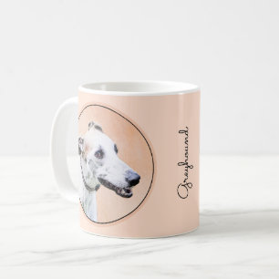 Caneca De Café Pintura de Greyhound - Arte de Cachorro Original