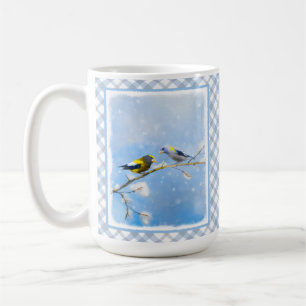 Caneca De Café Pintura de Grosbeak Evening - Arte de Cachorro Ori
