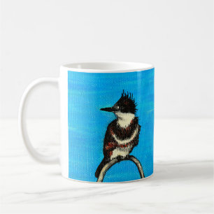 Caneca De Café Pintura de Kingfisher Cinturada