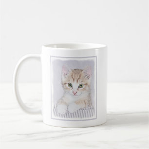 Caneca De Café Pintura de Kitten Orange Tabby - Arte Original par