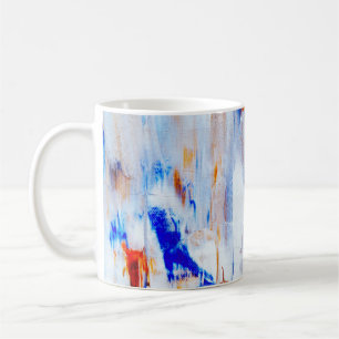 Caneca De Café Pintura de líquido castanho e azul
