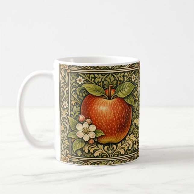 Caneca De Café Pintura de maçã vintage  (Esquerda)