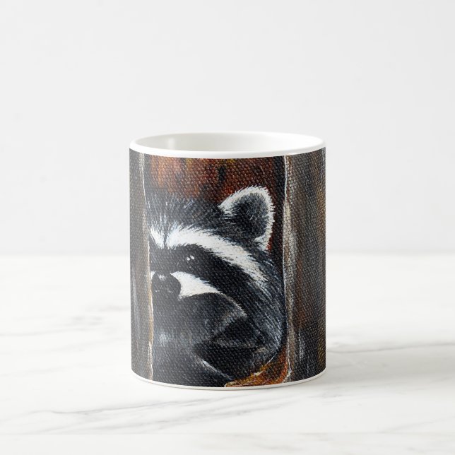 Caneca De Café Pintura de Mãe e Bebê Guaxinim (Centro)