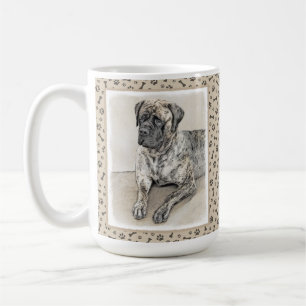 Caneca De Café Pintura de Mastiff Inglês (Brindle) - Arte Canina