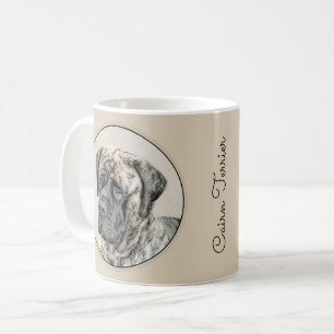 Caneca De Café Pintura de Mastiff Inglês (Brindle) - Arte Canina