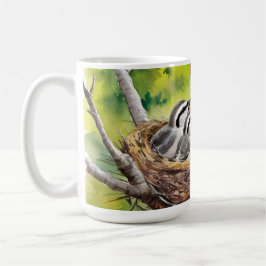 Caneca De Café Pintura de ninho de pássaro doce