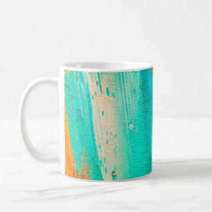 Caneca De Café Pintura de óleo desenhada à mão. fundo de abstrato
