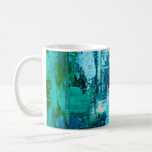 Caneca De Café Pintura de óleo desenhada à mão. fundo de abstrato