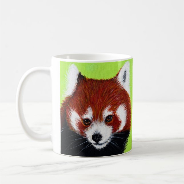 Caneca De Café Pintura de Panda Vermelha (Esquerda)