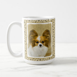 Caneca De Café Pintura de Papillon (Hound Tri) - Arte de Cão Orig