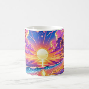 Caneca De Café Pintura de Paraíso Tropical Sunset