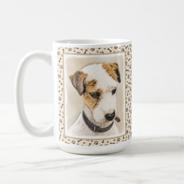 Caneca De Café Pintura de Parson Jack Russell Terrier - Arte Cani (Esquerda)