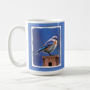 Caneca De Café Pintura de pássaro-azul (feminina) - Arte de pás