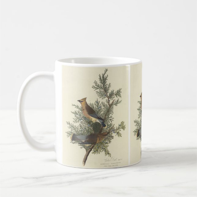 Caneca De Café Pintura de pássaros Cedar de Audubon (Esquerda)