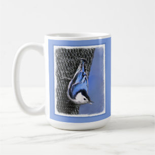 Caneca De Café Pintura De Pássaros De Casca Branca