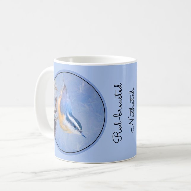Caneca De Café Pintura De Pássaros Original De Raça Vermelha (Frente Esquerda)