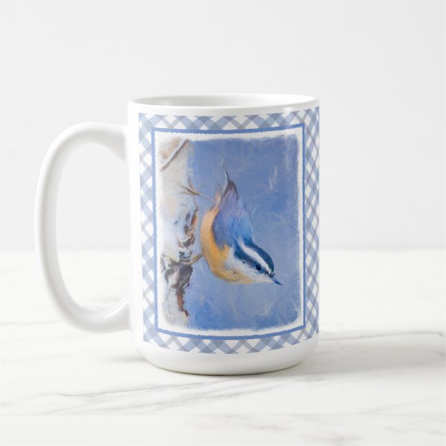 Caneca De Café Pintura De Pássaros Original De Raça Vermelha (Esquerda)