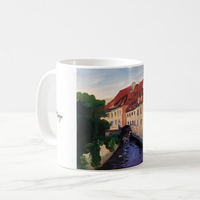 Caneca De Café Pintura de Praga (Frente Esquerda)