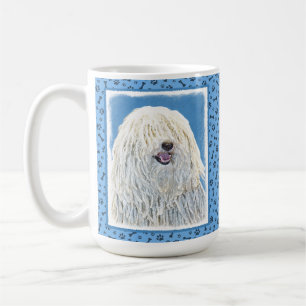 Caneca De Café Pintura de Puli - Arte de Cachorro Original Bonita