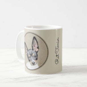 Caneca De Café Pintura de Rat Terrier - Arte de Cachorro Original