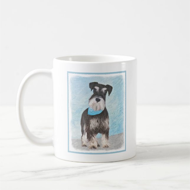 Caneca De Café Pintura de Schnauzer (Miniatura) - Cachorro Origin (Esquerda)