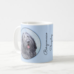 Caneca De Café Pintura de Sheepdog Bergamasco - Cachorro Original