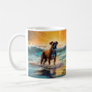 Caneca De Café Pintura de Surf da Praia Boxer