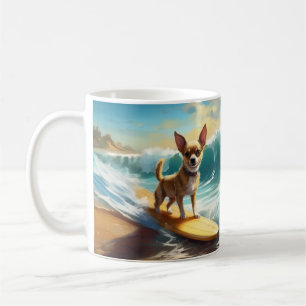 Caneca De Café Pintura de Surf na Praia de Chihuahua