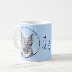 Caneca De Café Pintura de Swedish Vallhund - Arte Original de Cac
