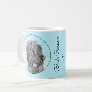 Caneca De Café Pintura de Terrier russo preto - Cachorro original