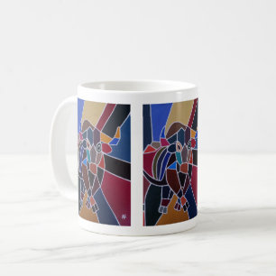 Caneca De Café Pintura de Touro Abstrato por Alfred Fox