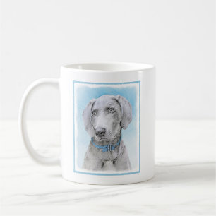 Caneca De Café Pintura de Weimaraner - Arte de Cachorro Original