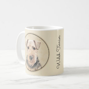 Caneca De Café Pintura de Welsh Terrier - Arte de Cachorro Origin