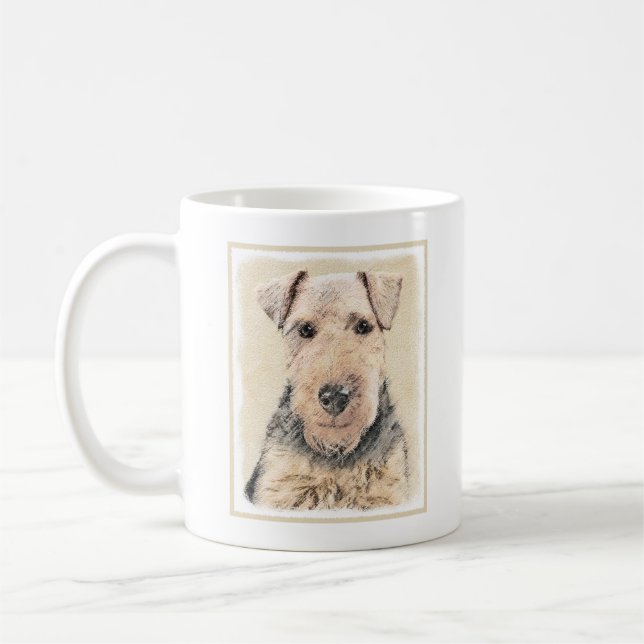 Caneca De Café Pintura de Welsh Terrier - Arte de Cachorro Origin (Esquerda)