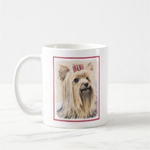 Caneca De Café Pintura de Yorkshire Terrier - Arte de Cachorro Or