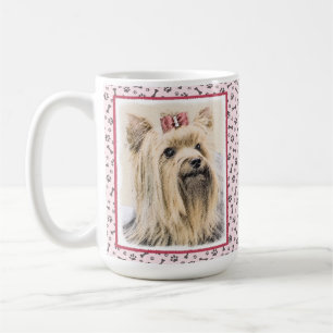 Caneca De Café Pintura de Yorkshire Terrier - Arte de Cachorro Or
