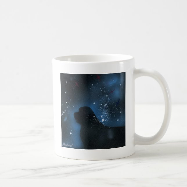 Caneca De Café Pintura do cão de Terra Nova (Direita)