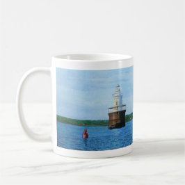 Caneca De Café Pintura do Farol do Canal de Lubec