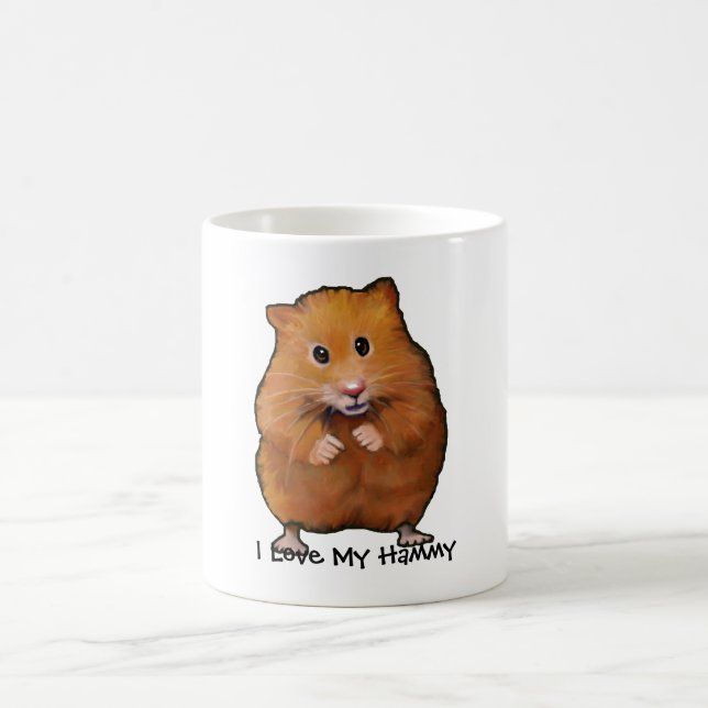Caneca De Café Pintura do HAMSTER, eu amo meu Hammy (Centro)