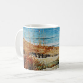 Caneca De Café Pintura do Oceano de Areia de Praia